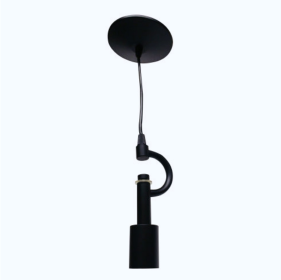 Satin Black Pendant Light Fixture For 3 Lights, Vintage Ceiling Hanging Light Fixture With Fabric Cord For Home Lightning