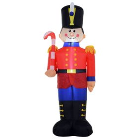 HOMCOM 6' Christmas Holiday Yard Inflatable Outdoor Light Up LED Xmas Decoration Toy Soldier Nutcracker