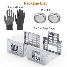 2Pcs Humane Rat Trap Catch and Release Live Mouse Cage Traps with Automatic Continuous Cycle Trapping for Chipmunk Rodent Mouse Small Animals