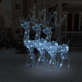 Acrylic Reindeer Christmas Decorations 3 pcs 47.2" Cold White