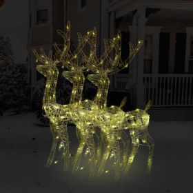 Acrylic Reindeer Christmas Decorations 3 pcs 47.2" Warm White