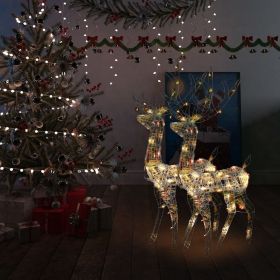 Acrylic Reindeer Christmas Decorations 2 pcs 47.2" Multicolor