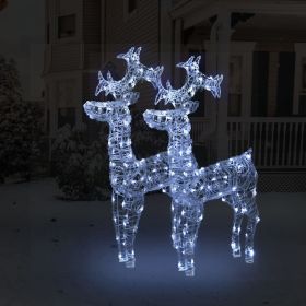 Reindeer Christmas Decorations 2 pcs 23.6"x6.3"x39.4" Acrylic
