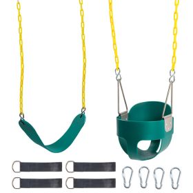 EVA+ Iron Swing + Hanging basket swing combination Green Baby Swing