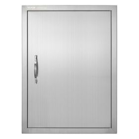 BBQ Access Door, 20W x 27H Inch Single Outdoor Kitchen Door, Stainless Steel Flush Mount Door, Wall Vertical Door with Handle, for BBQ Island