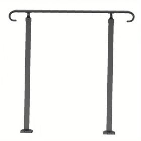 Adjustable Outdoor Handrail for 1 - 3 Steps - Iron Stair Rail with Black Transitional Design. Thickened Porch & Deck Railing