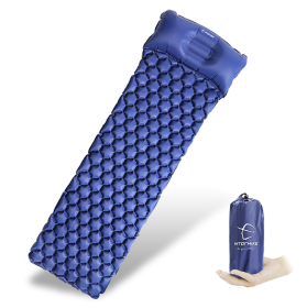 Outdoor Camping Inflatable Honeycomb Mattress Tent Sleeping Mat (Color: Navy blue)