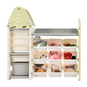 Kids Toy Storage Organizer with 14 Bins (Color: as Pic)