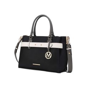 MKF Collection Jamie Satchel Handbag by Mia K (Material: Vegan Leather, Color: black)