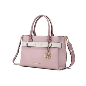 MKF Collection Jamie Satchel Handbag by Mia K (Material: Vegan Leather, Color: Pink)