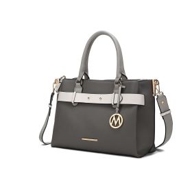 MKF Collection Jamie Satchel Handbag by Mia K (Material: Vegan Leather, Color: Charcoal)