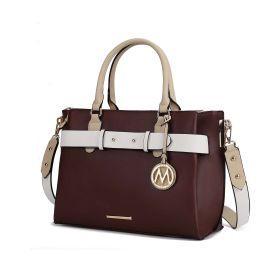 MKF Collection Jamie Satchel Handbag by Mia K (Material: Vegan Leather, Color: Coffee)