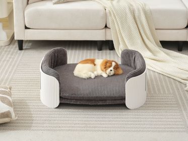 Scandinavian style Cat Couch Bed, Pet Sofa for Indoor Cats PP Indoor Pet Furniture Elevated Cat Beds with Removable Mattress Cover Suitable for K (Color: as Pic)