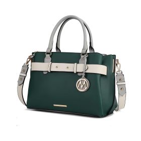 MKF Collection Jamie Satchel Handbag by Mia K (Material: Vegan Leather, Color: Green)