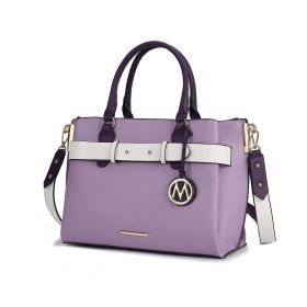 MKF Collection Jamie Satchel Handbag by Mia K (Material: Vegan Leather, Color: Lavender)